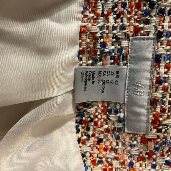 H&M Women's Multicolor cropped Tweed Jacket - Picture 2 of 4